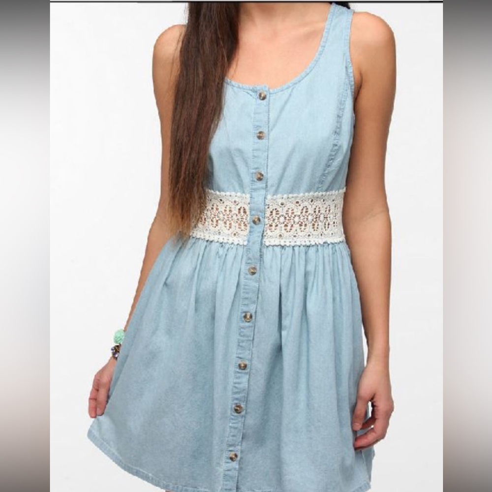 Pins & Needles chambray crochet dress sz M from Urban Outfitters